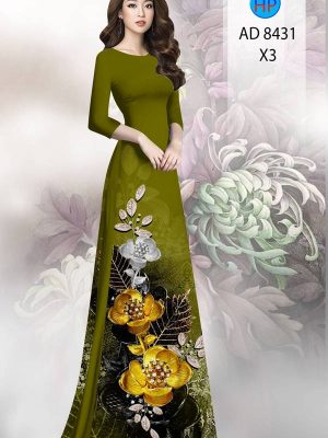 Vải Áo Dài Hoa In 3D AD 8431 24